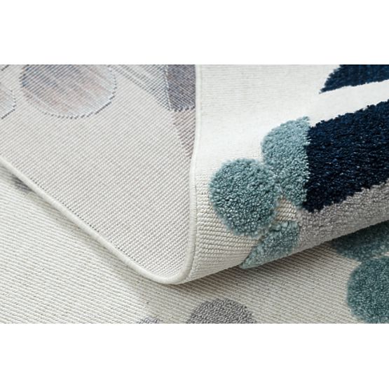 YOYO GD59 szőnyeg fehér/szürke - Kiscica gyerekeknek, strukturált, érzékszervi rojtokkal