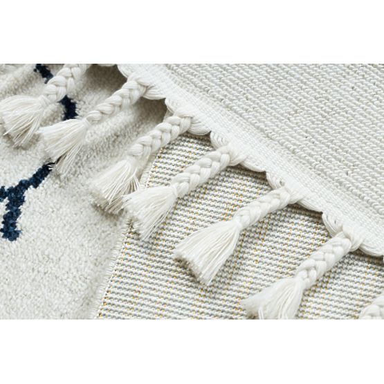 YOYO GD63 szőnyeg fehér / sötétkék - Felhő, cseppek gyerekeknek, szerkezeti, érzékszervi rojtok