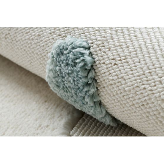 YOYO GD63 szőnyeg fehér / sötétkék - Felhő, cseppek gyerekeknek, szerkezeti, érzékszervi rojtok