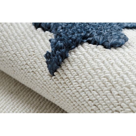 YOYO GD75 fehér/szürke szőnyeg - csillagok, körök gyerekeknek, strukturális, érzékszervi rojtok