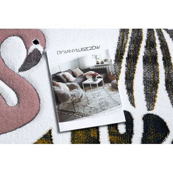 ZAHRADA SZŐNYEG, FLAMINGÓK, MONSTERA LEVELEK, krémszínű