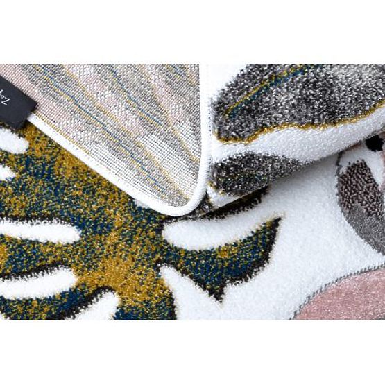 ZAHRADA SZŐNYEG, FLAMINGÓK, MONSTERA LEVELEK, krémszínű