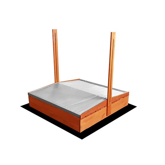 Zárható homokozó padokkal és tetővel 120 x 120 - szürke
