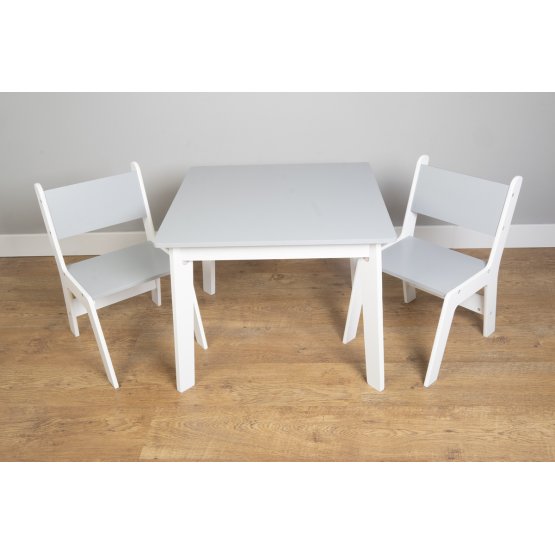Ourbaby - Gyerek asztal és szék - szürke-fehér