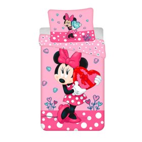 Gyermek ágynemű 140 x 200 cm + 70 x 90 cm Minnie szívek, Sweet Home, Minnie Mouse