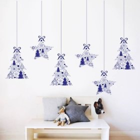 Karácsonyi faldekoráció - fá és csillagok, Housedecor