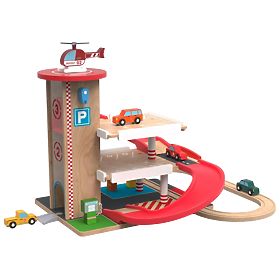 2Kids Toys Fa garázs vonatpályával
