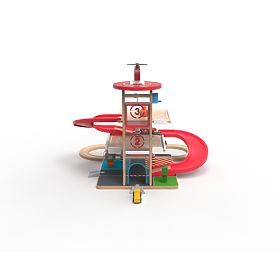 2Kids Toys Fa garázs vonatpályával