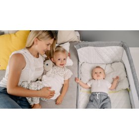 Utazási gyermekágy  ágy szülők Theo - világos szürke, Lionelo