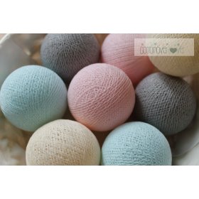 Pamut világító LED golyócskák Cotton Balls - porszerű