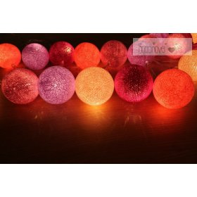 Pamut világító LED golyócskák Cotton Balls - fény bogyó