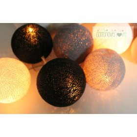 Pamut világító LED golyócskák Cotton Balls - grafit