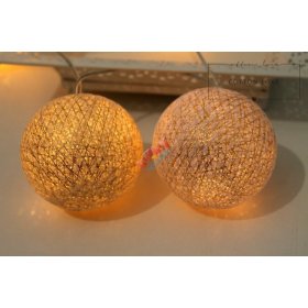 Pamut világító LED golyócskák Cotton Balls - arany