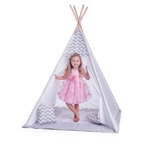 Gyermek teepee sátor szürke-fehér