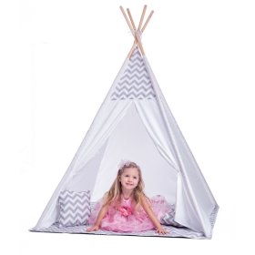 Gyermek teepee sátor szürke-fehér, Woodyland Woody