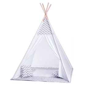 Gyermek teepee sátor szürke-fehér, Woodyland Woody