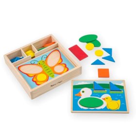 Fa puzzle - mozaik - színek és formák