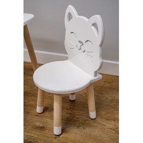 Gyermek asztal székekkel - Cat - fehér