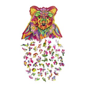 Színes fa puzzle - medve