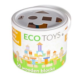 Színes fatuskók 50 db, EcoToys
