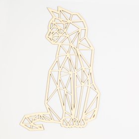 Fából készült geometrikus festmény - Cat - különböző színekben, Elka Design