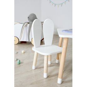 Gyermek asztal székekkel - Oushka - fehér