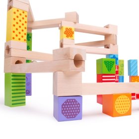 Bigjigs Toys Színes fa labdapálya
