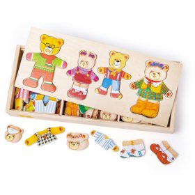 Bigjigs Toys Bear Family Öltöztetős Puzzle, Bigjigs Toys