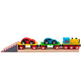 Bigjigs Rail Freight vonat autókkal és vágányokkal