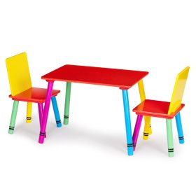 Asztal és szék készlet - a szivárvány színei, EcoToys