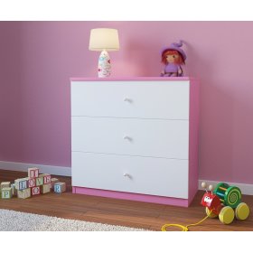 OURBABY gyerek komód - rózsaszín/fehér, Ourbaby