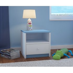 Ourbaby gyermek éjjeliszekrény - kék-fehér