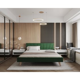 Kárpitozott ágy HEAVEN 140 x 200 cm - Zöld, FDM