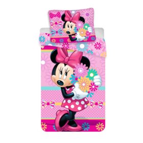 Gyermek ágynemű 140 x 200 cm + 70 x 90 cm cm Minnie virágok, Sweet Home, Minnie Mouse