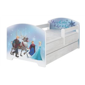 Gyerekágy korláttal - Jégvarázs - norvég fenyő, BabyBoo, Frozen