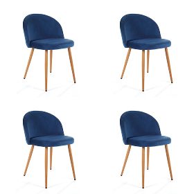 4 x Bársony kárpitozott szék SJ.075 Kék