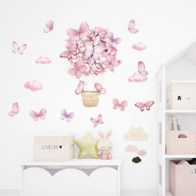 Fali matricák - Rózsaszín pillangók
