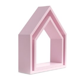 Polc - házikó - rózsaszín