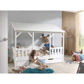 Charlotte ház alakú gyermekágy - fehér, VIPACK FURNITURE