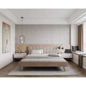 Kárpitozott ágy HEAVEN 120 x 200 cm - Krém, FDM