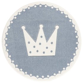 Childrens szőnyeg Crown - kék-fehér