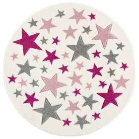 Childrens szőnyeg Stella Round - krémes rózsaszín