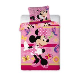 Minnie Mouse baba ágynemű és pillangók - rózsaszín