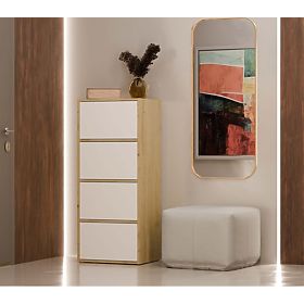 ALMA KOMÓD FEHÉR ELŐLAPPAL ARTISAN TÖLGY KORPUSSAL