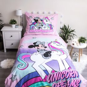Gyermek ágynemű 140 x 200 cm + 70 x 90 cm Minnie unikornis, Sweet Home, Minnie Mouse