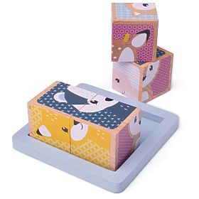 Bigjigs Baby Fa Kockák Woodland