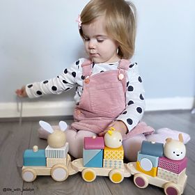Bigjigs Baby Fa vonat állatokkal - sérült csomagolás