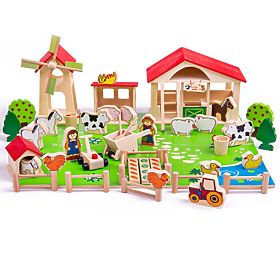 Bigjigs játékok Big Wooden Farm, Bigjigs Toys