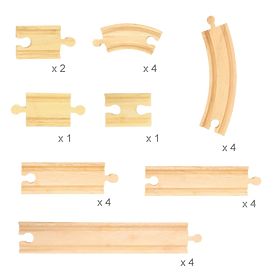Bigjigs Rail 24 részes fa sínkészlet