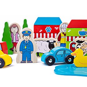Bigjigs Rail Fából készült vasúti pálya tartozékok nagy készlete
